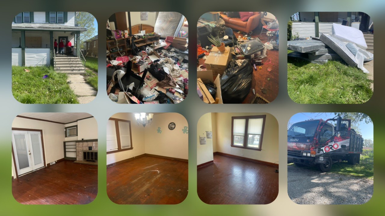 Hoarder house cleanout before and after